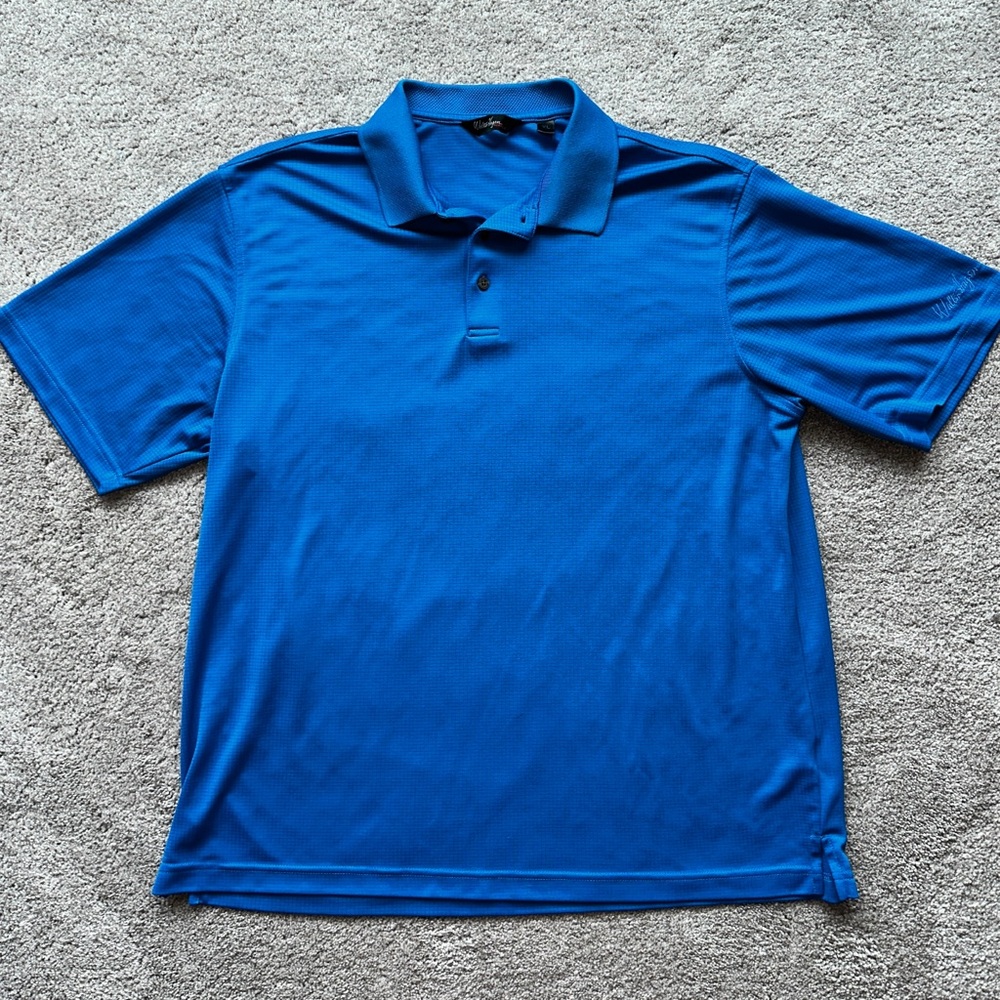 Like New Walter Hagen Essentials Men's Golf Turquoise Blue Short Sleeve